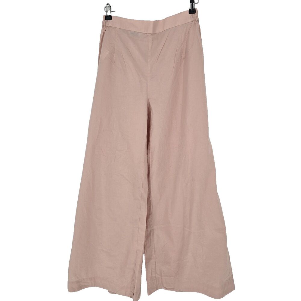 Sapphire Pink Flare Leg Cotton Pull On Pant Gauze Small